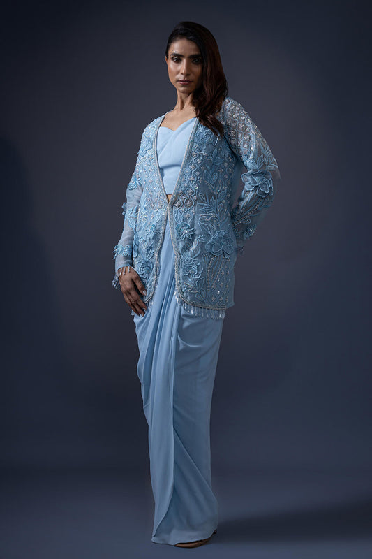 3D Work Jacket With Drape Skirt And Bustier