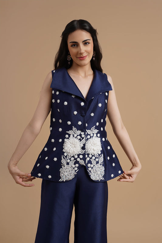 Embroiderd Jacket and Pant Set