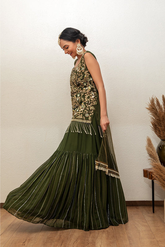 Lehnga With Long Shirt