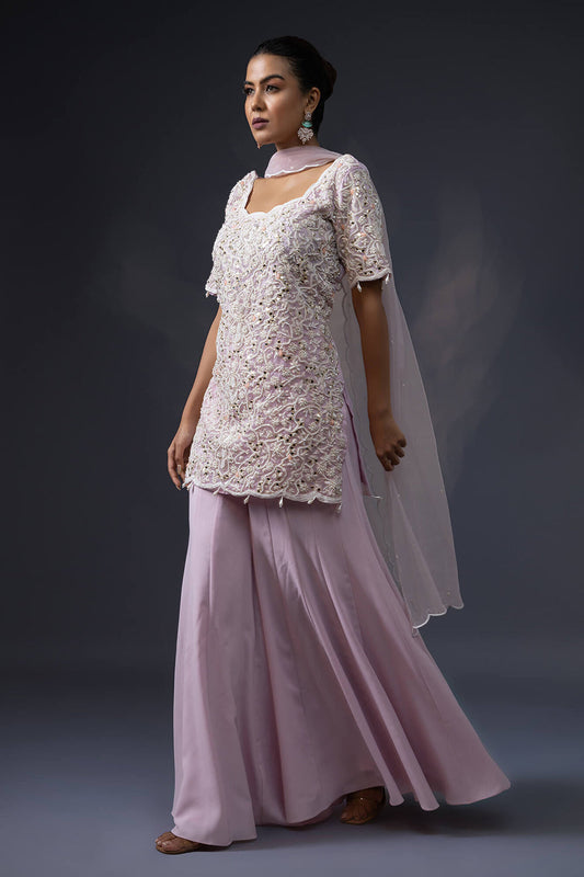 Sharara With Embroidered Shirt and Duppatta