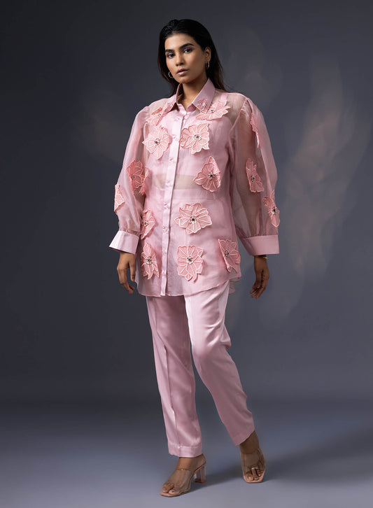 3D Embroidered shirt with  pants and bustier