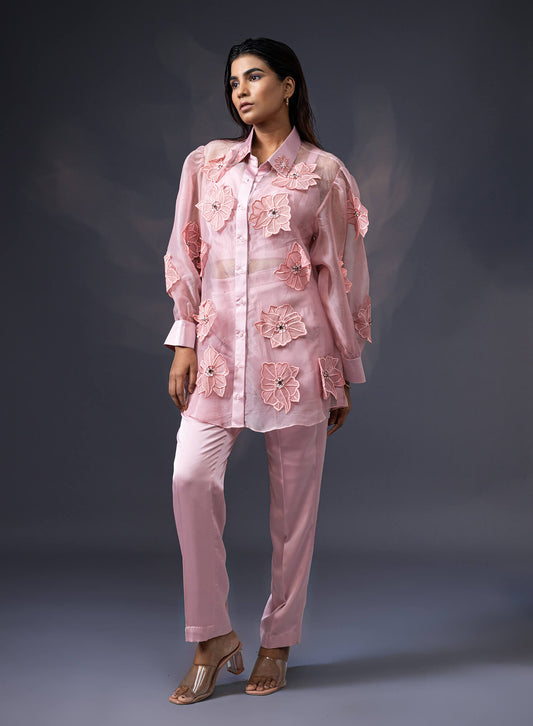3D Embroidered shirt with  pants and bustier