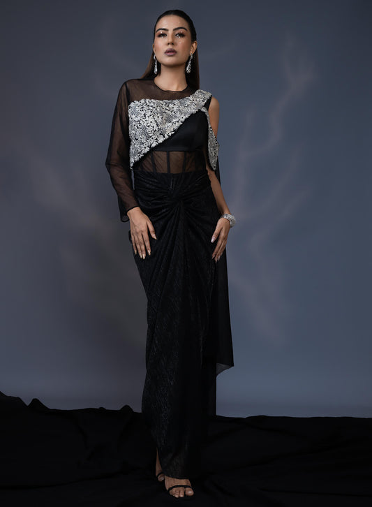 Drape Corset Saree Gown