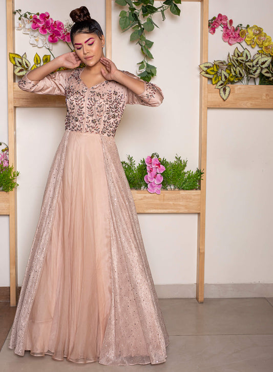 Drape Gown with Crystal Embellishments