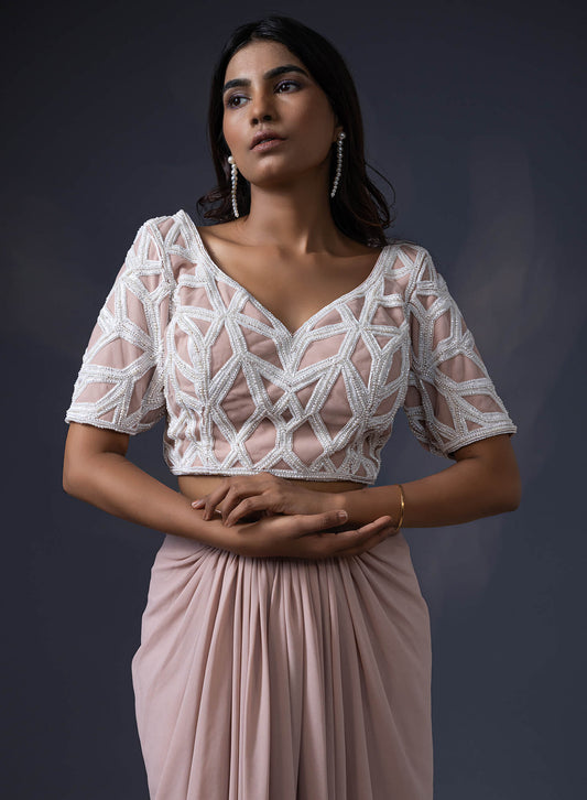 Drape Skirt With Embroidered Blouse And Duppatta