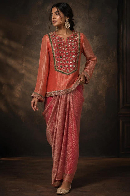 Drape Skirt and Kurta Set