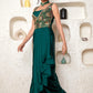 Drape Gown With Embroidered Jacket