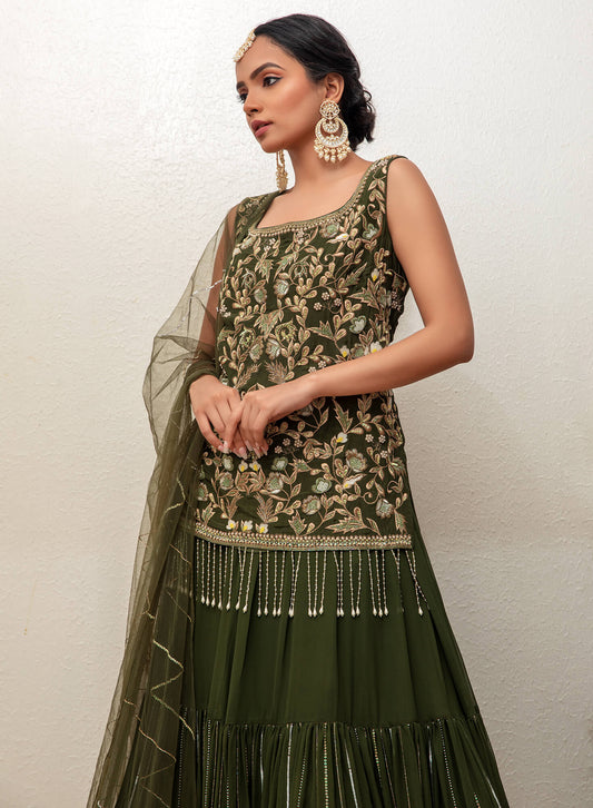Lehnga With Long Shirt