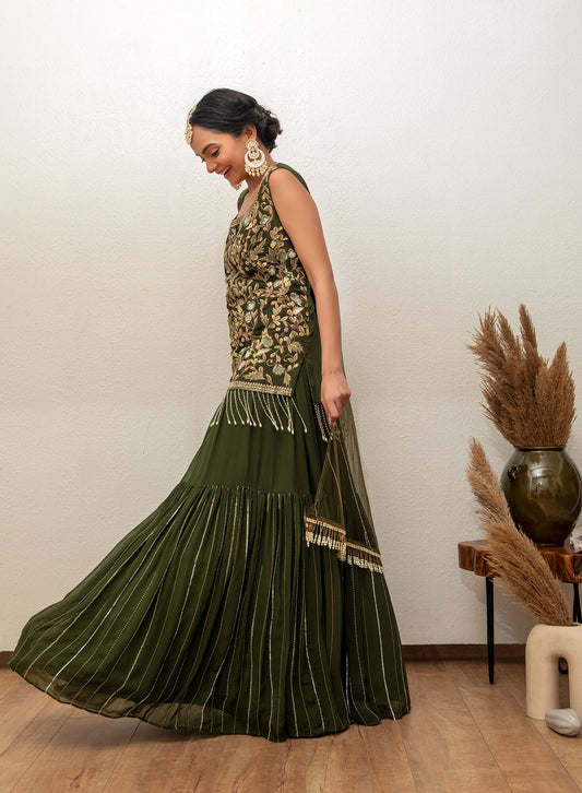 Lehnga With Long Shirt