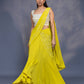 Pre draped kali saree with embroidered blouse