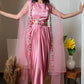 Drape Gown With Belt And Cape