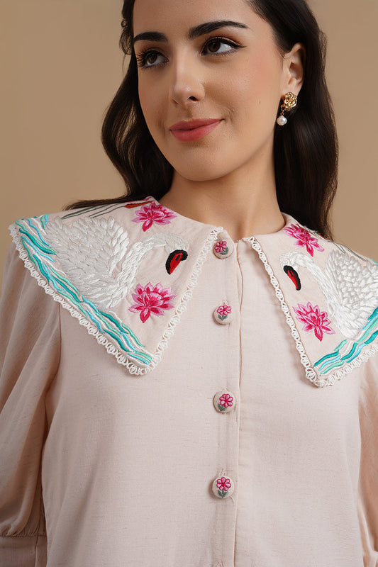Dress Embroidered With Thread  Scenery Embroidery