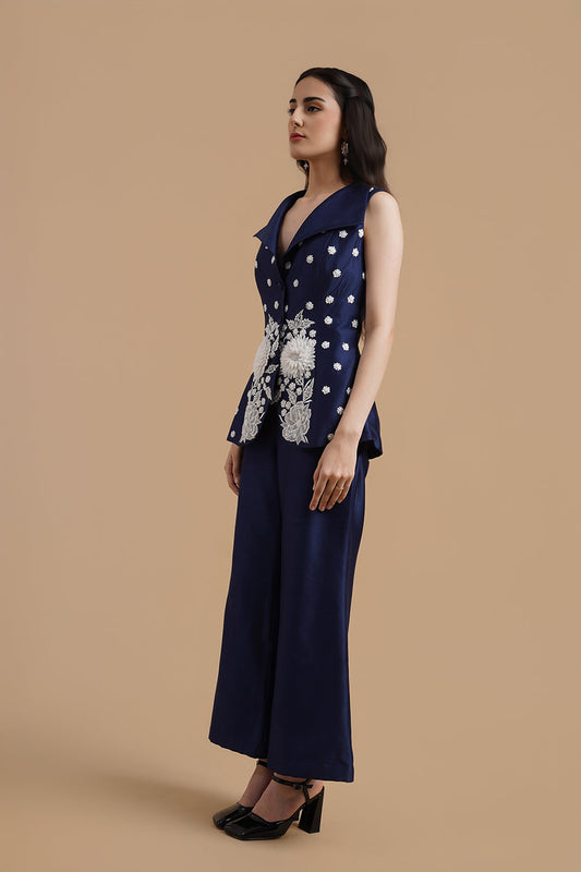 Embroiderd Jacket and Pant Set