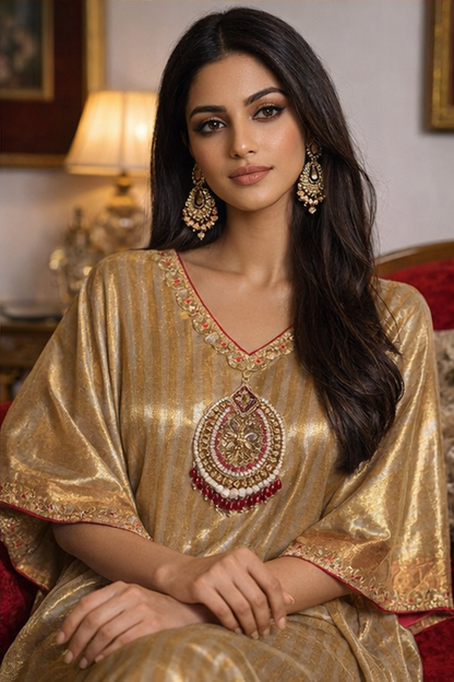 Jhumka Embroidered Kaftaan With Pants