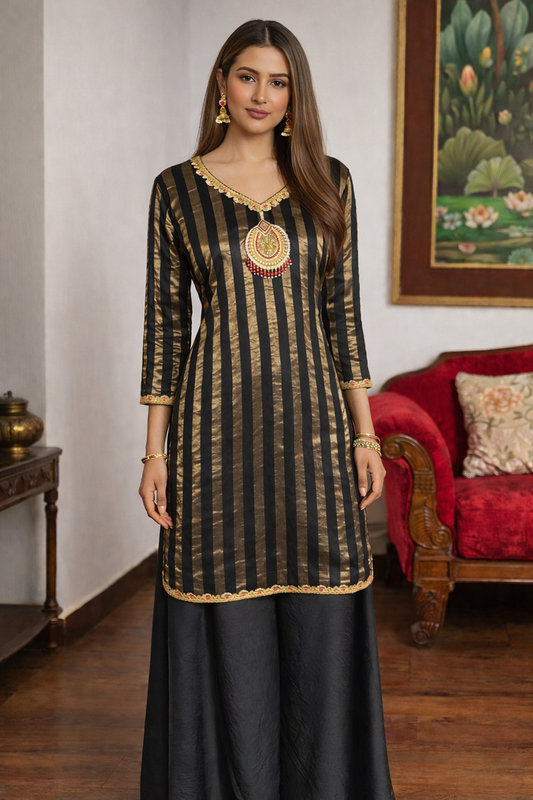 Jhumka Embroidered Kurta And Sharara Set