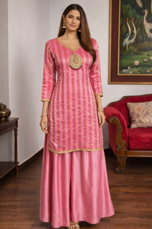 Jhumka Embroidered Kurta And Sharara Set