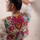 Multi-Layer Assymetrical Gown with Flare Pants and Embroidered Jacket