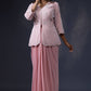 Pearl Embroidered Jacket with Drape Skirt