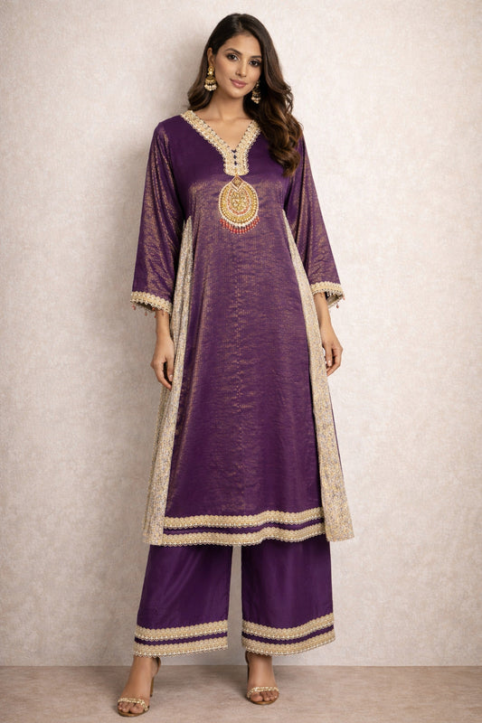 Embroidered Pheran Kurta With Pants