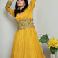 Rouched Gown with Embroidered Belt and Dupatta